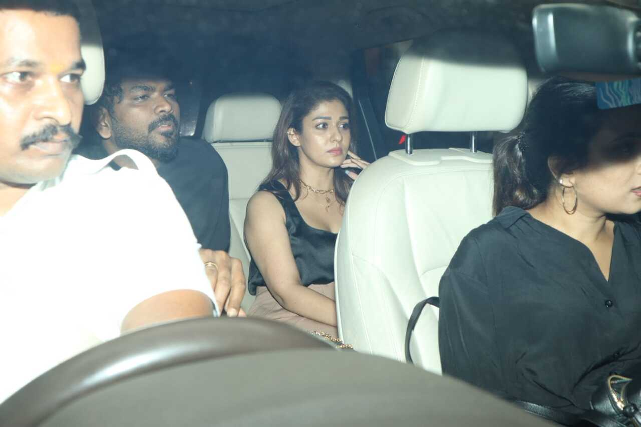 Nayathara`s husband, filmmaker Vignesh Shivan, was with her